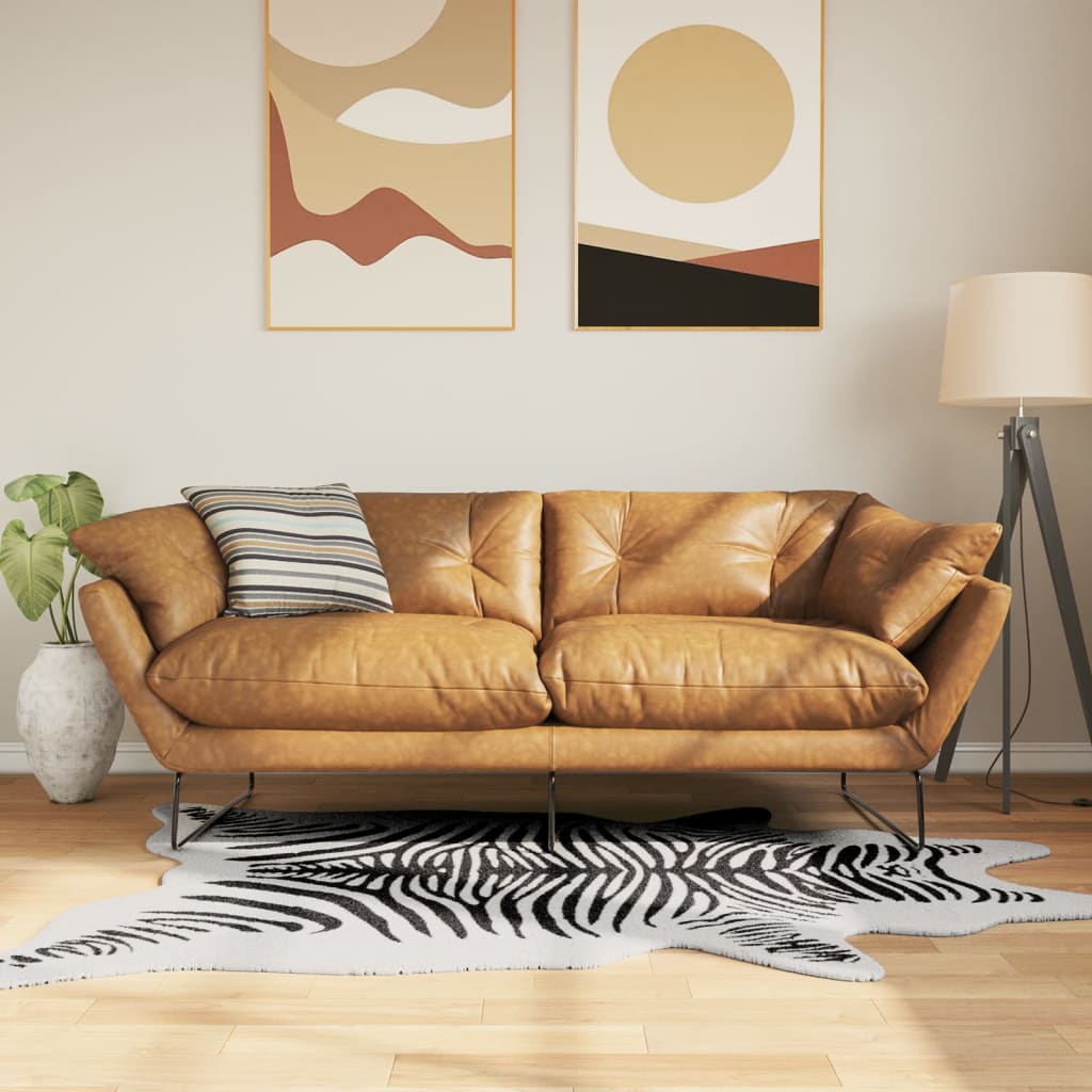 Tepih crno-bijeli zebrasti 120 x 170 cm perivi i