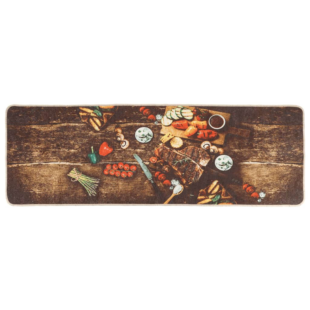 Kuhinjski tepih raznobojni 60 x 180 cm perivi i