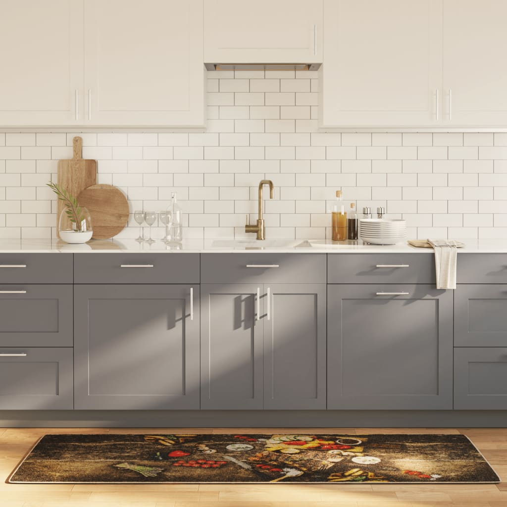Kuhinjski tepih raznobojni 60 x 180 cm perivi i