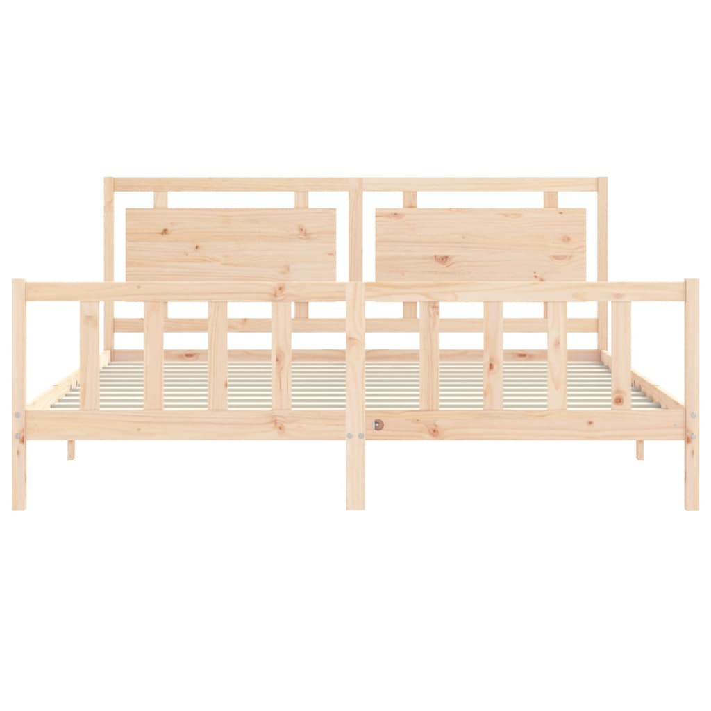 Okvir kreveta s uzglavljem 180 x 200 cm od masivnog drva