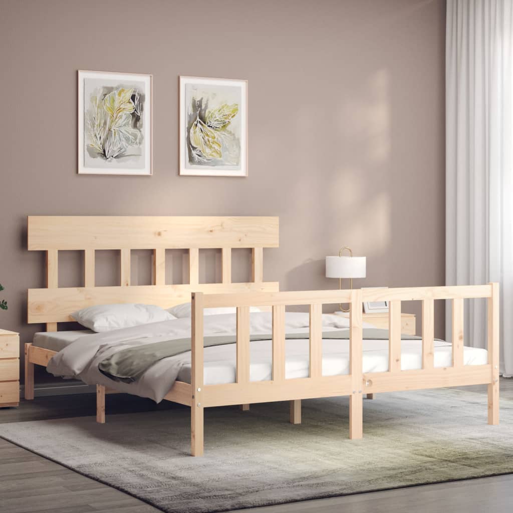 Okvir kreveta bez madraca 160 x 200 cm od masivne borovine