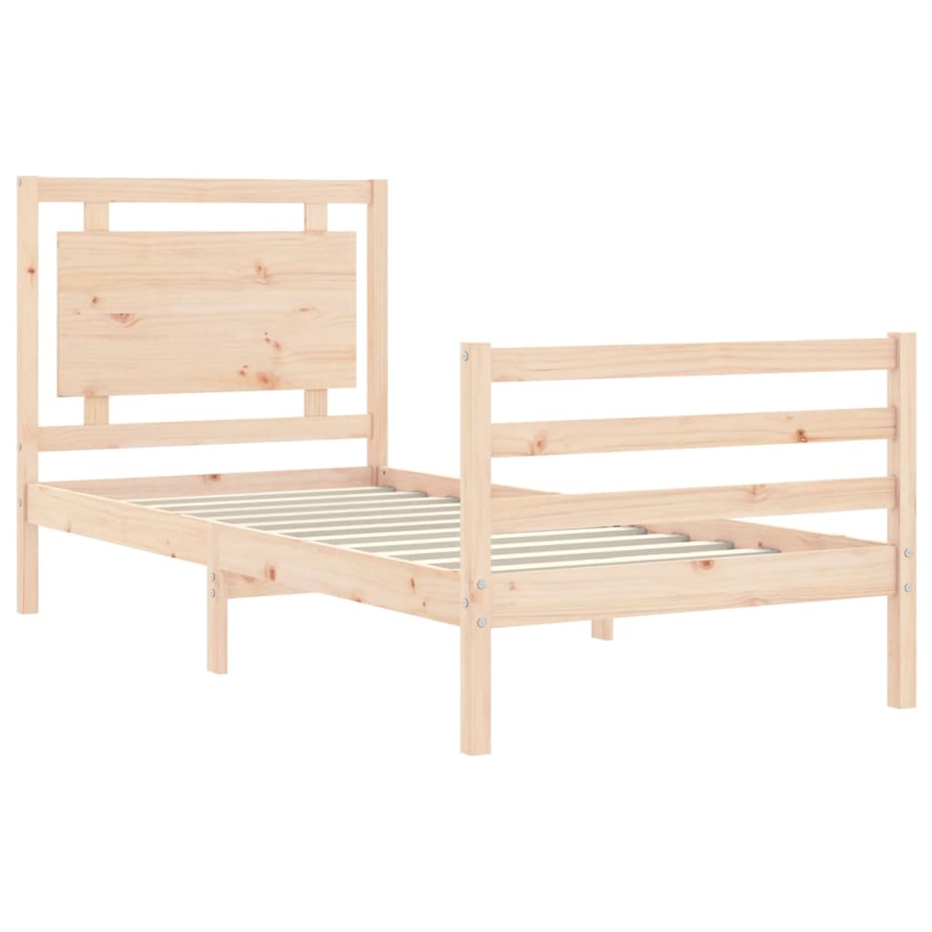 Okvir za krevet s uzglavljem 100x200 cm od masivnog drva