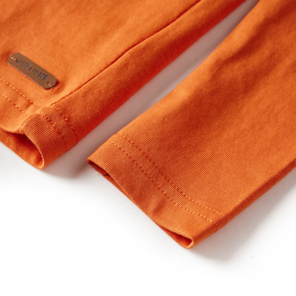 Dječja majica s dugim rukavima tamnonarančasta 104