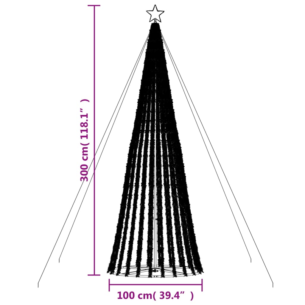 LED božićno drvce 688 LED šarenih 300 cm