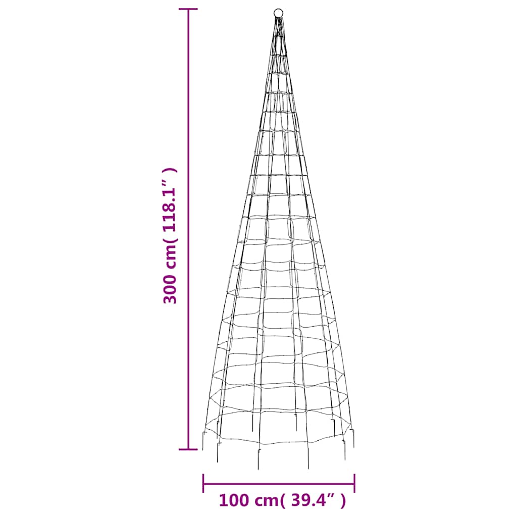 LED božićno drvce 550 LED šarenih 300 cm