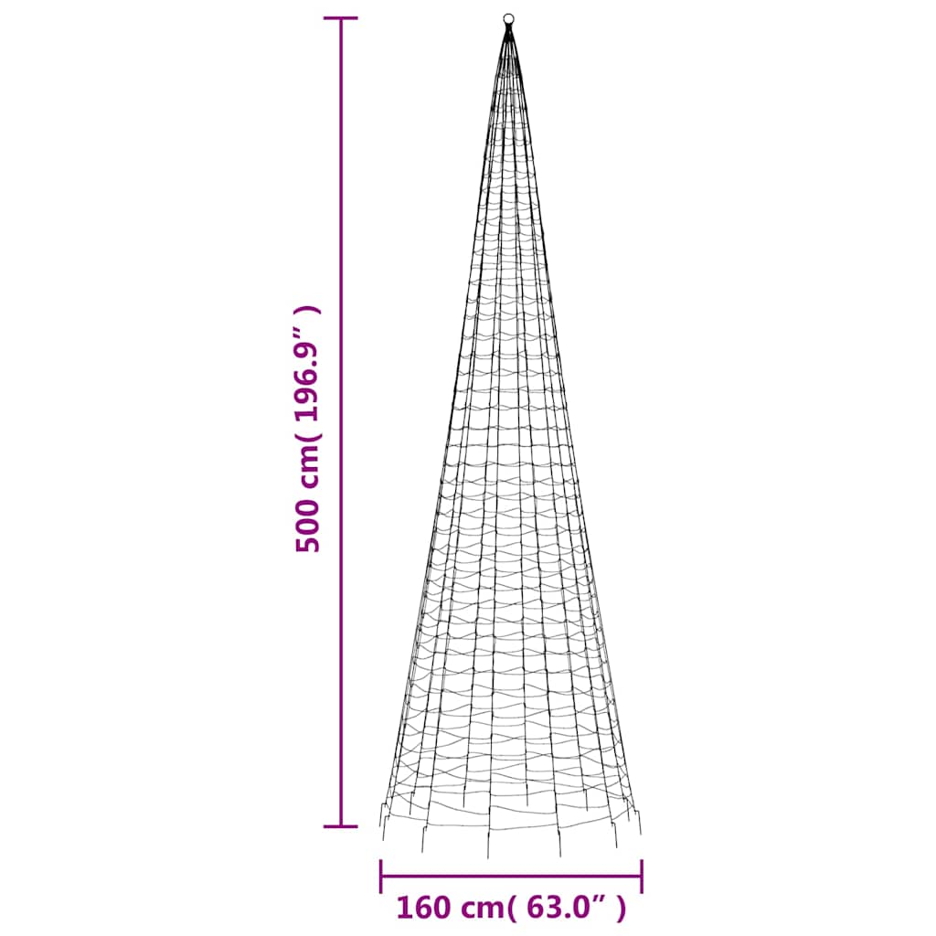 LED božićno drvce 1534 LED šarene 500 cm