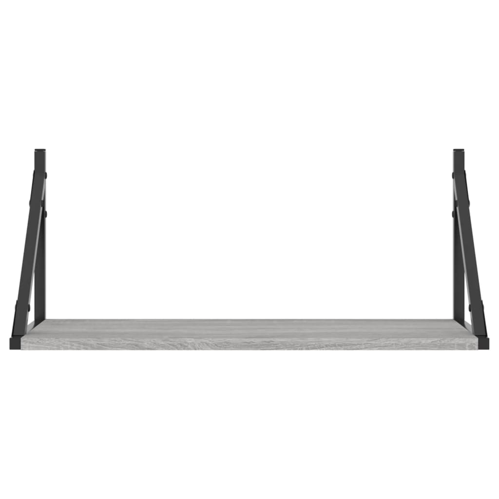 Zidne police 2 kom boja hrasta 60x25x25,5 cm konstruirano drvo