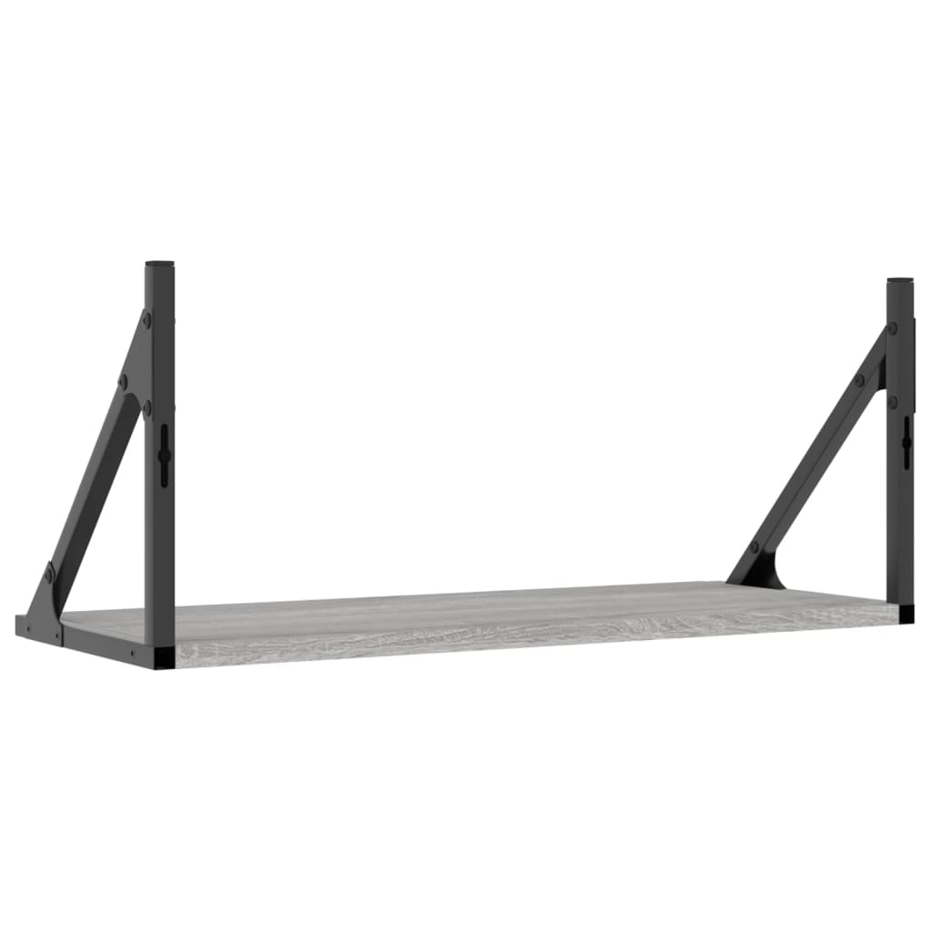 Zidne police 2 kom boja hrasta 60x25x25,5 cm konstruirano drvo