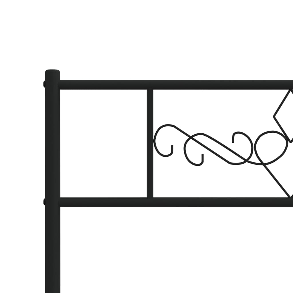 Metalni okvir kreveta uzglavlje i podnožje crni 80x200 cm