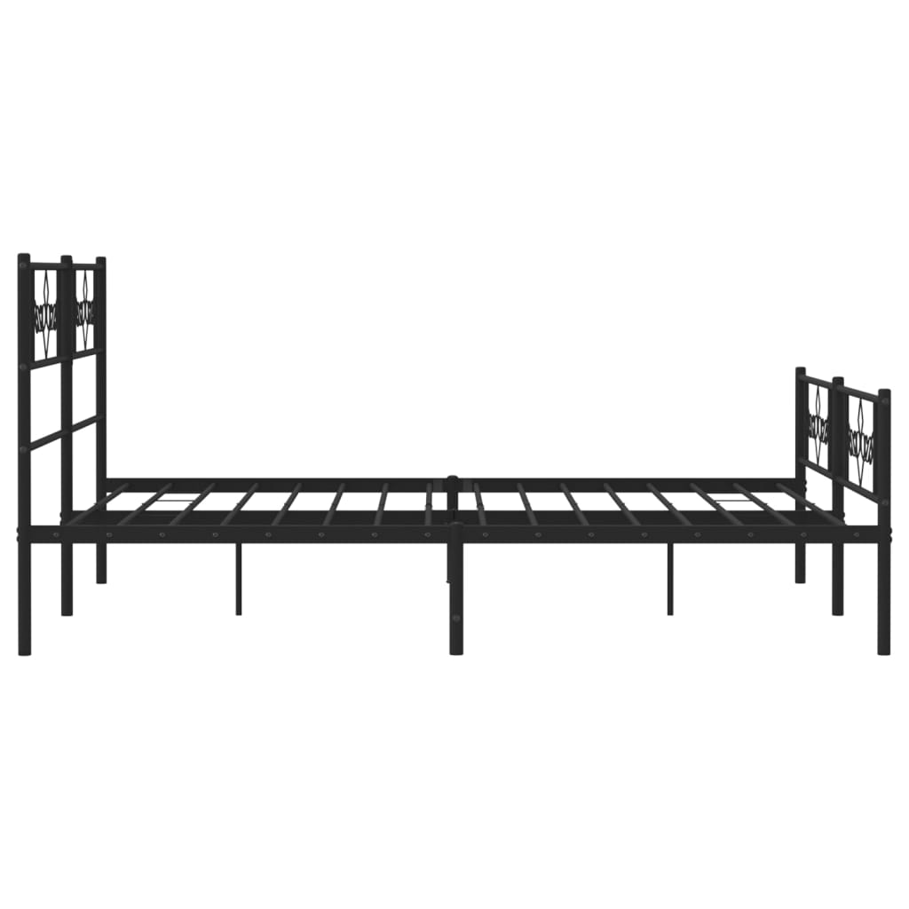 Metalni okvir kreveta uzglavlje i podnožje crni 160x200 cm