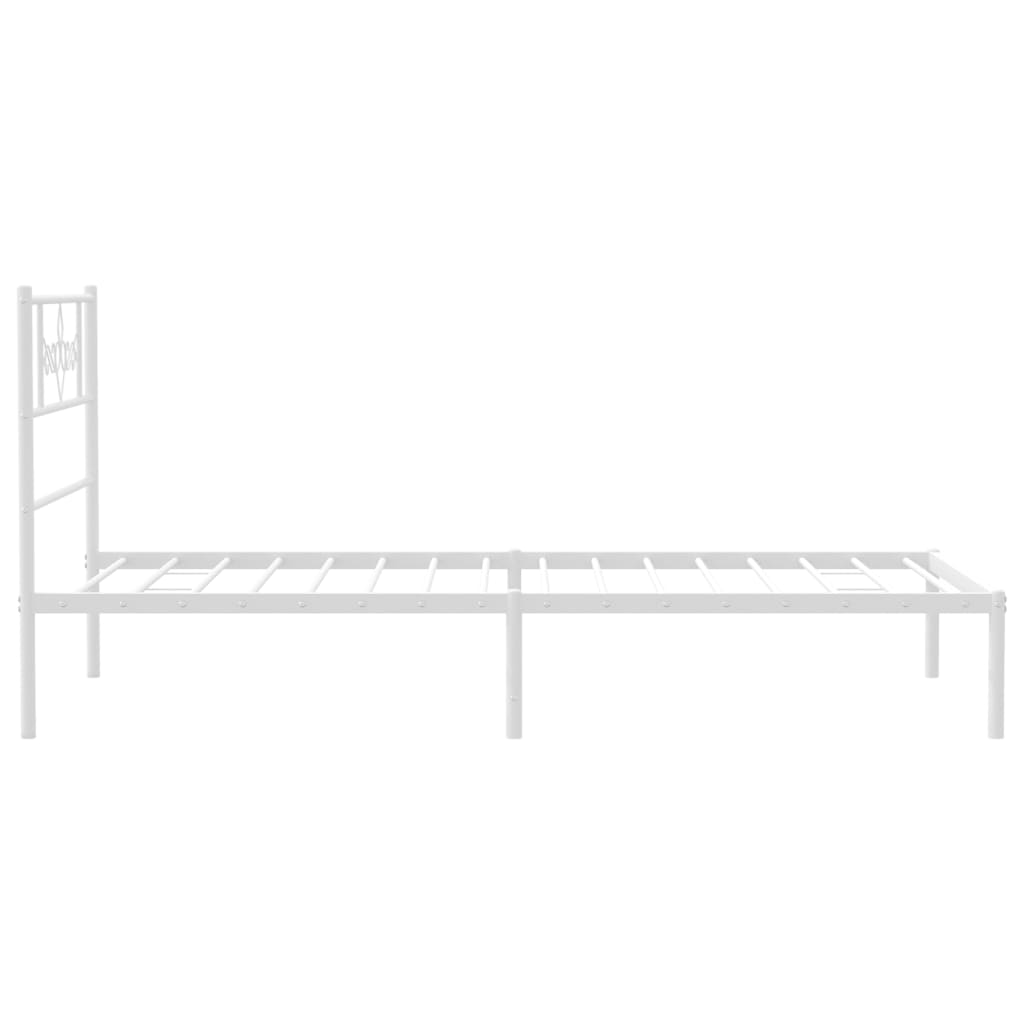 Metalni okvir za krevet s uzglavljem bijeli 80x200 cm