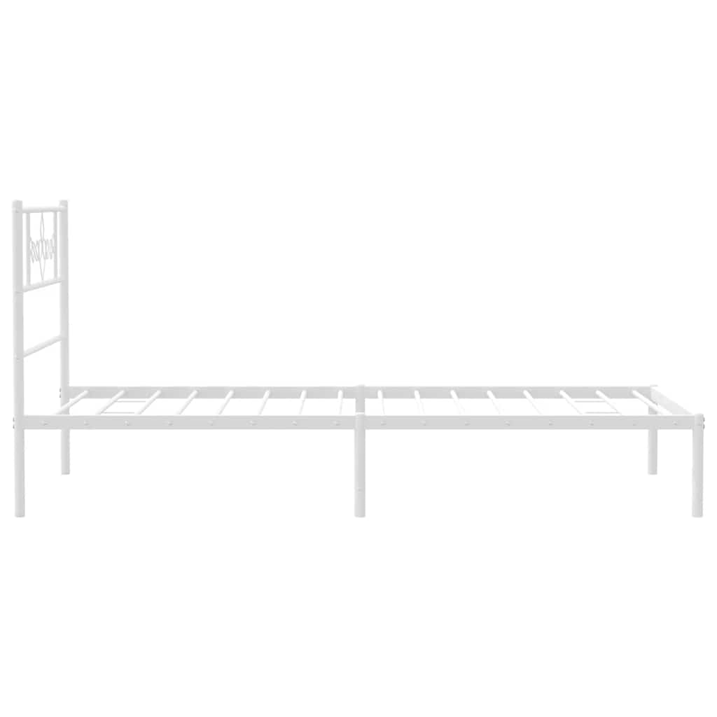 Metalni okvir za krevet s uzglavljem bijeli 100x200 cm