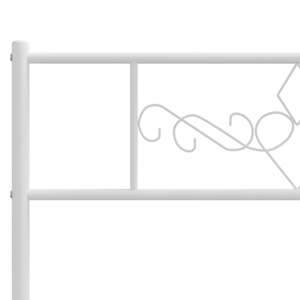Metalni okvir za krevet s uzglavljem bijeli 100x200 cm