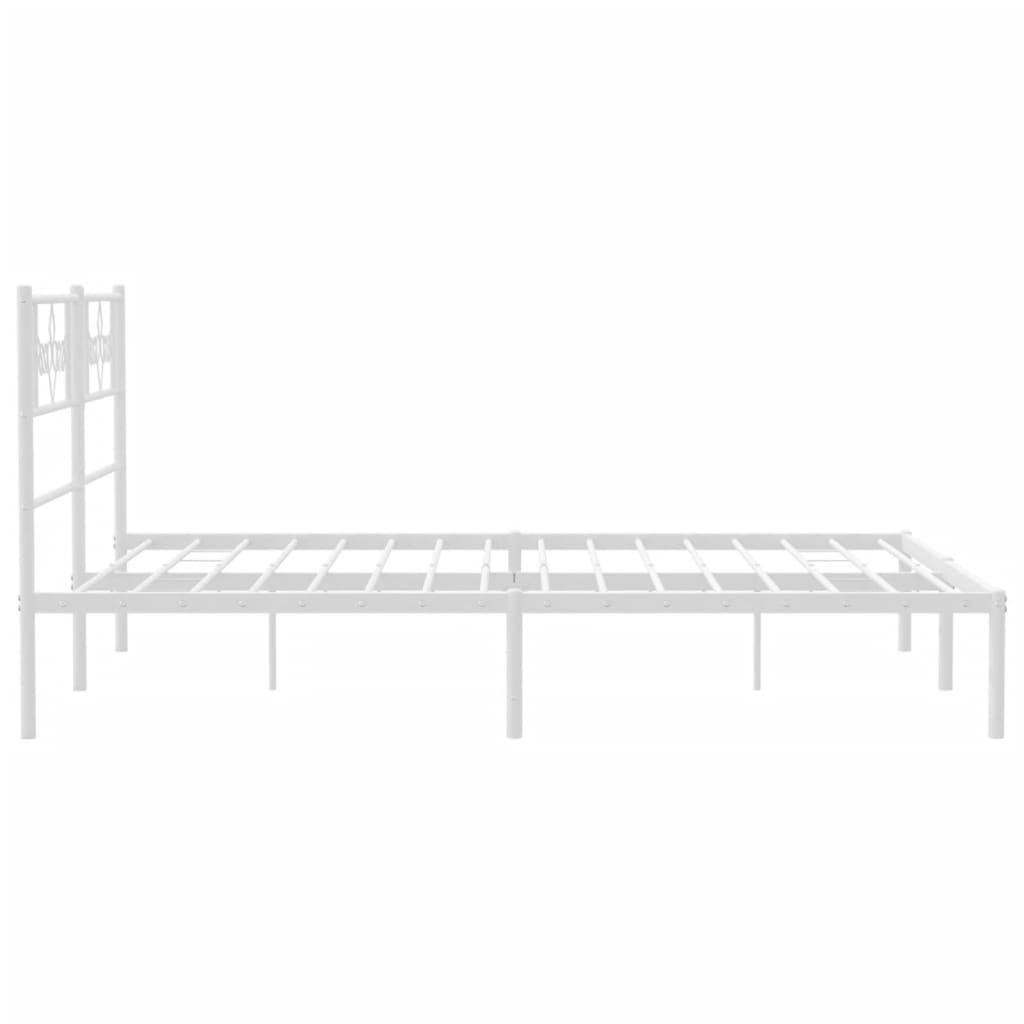 Metalni okvir za krevet s uzglavljem bijeli 120 x 190 cm