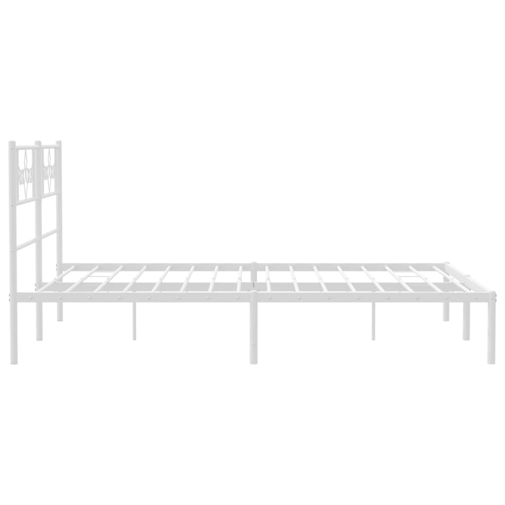 Metalni okvir za krevet s uzglavljem bijeli 140 x 190 cm
