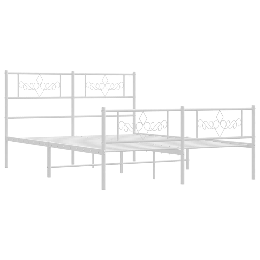 Metalni okvir kreveta uzglavlje i podnožje bijeli 120x200 cm