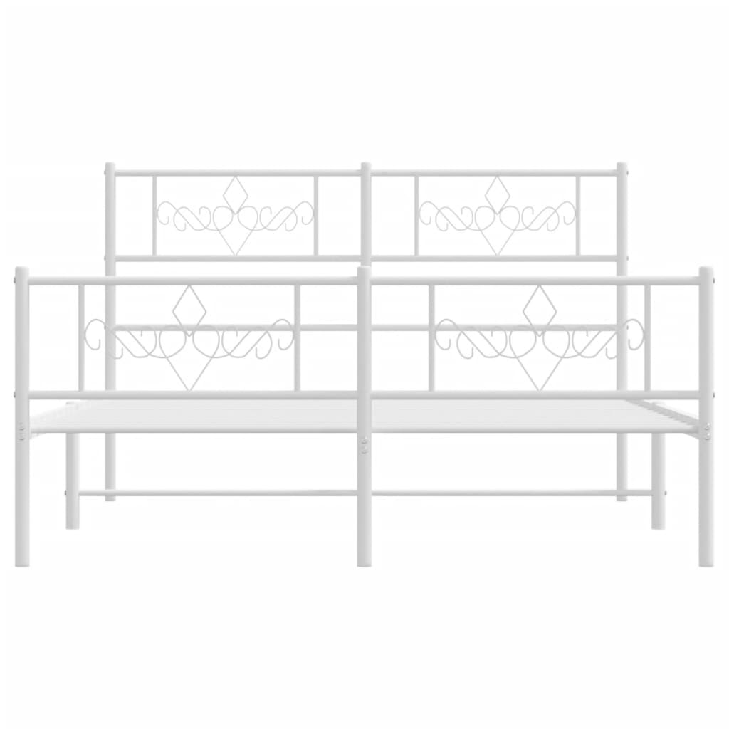Metalni okvir kreveta uzglavlje i podnožje bijeli 120x200 cm