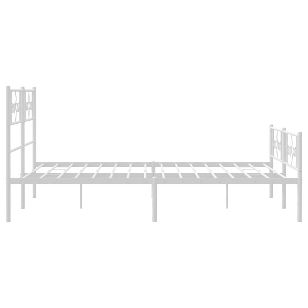 Metalni okvir kreveta uzglavlje i podnožje bijeli 135 x 190 cm