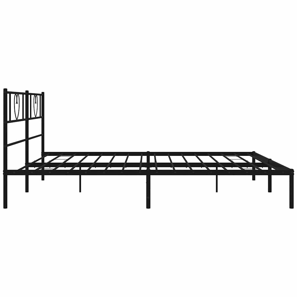 Metalni okvir za krevet s uzglavljem crni 193x203 cm