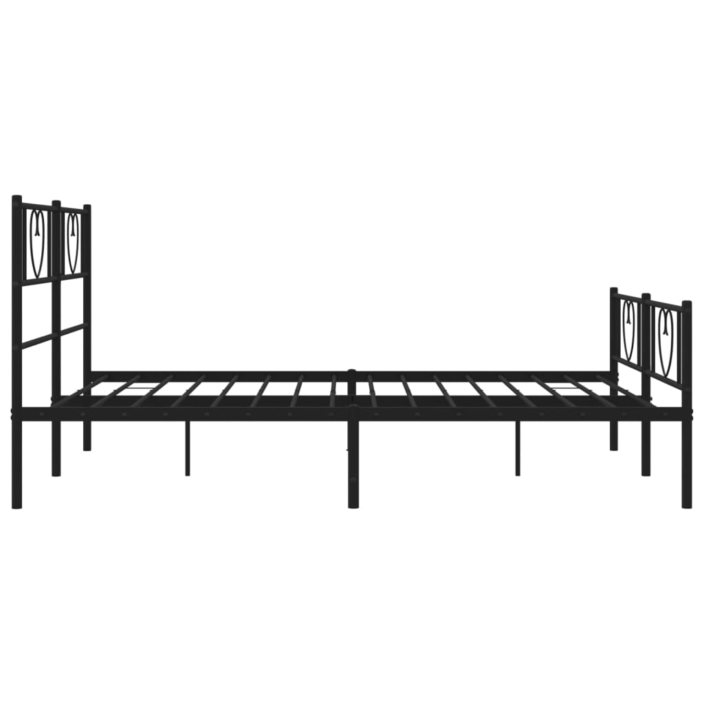 Metalni okvir kreveta uzglavlje i podnožje crni 160x200 cm