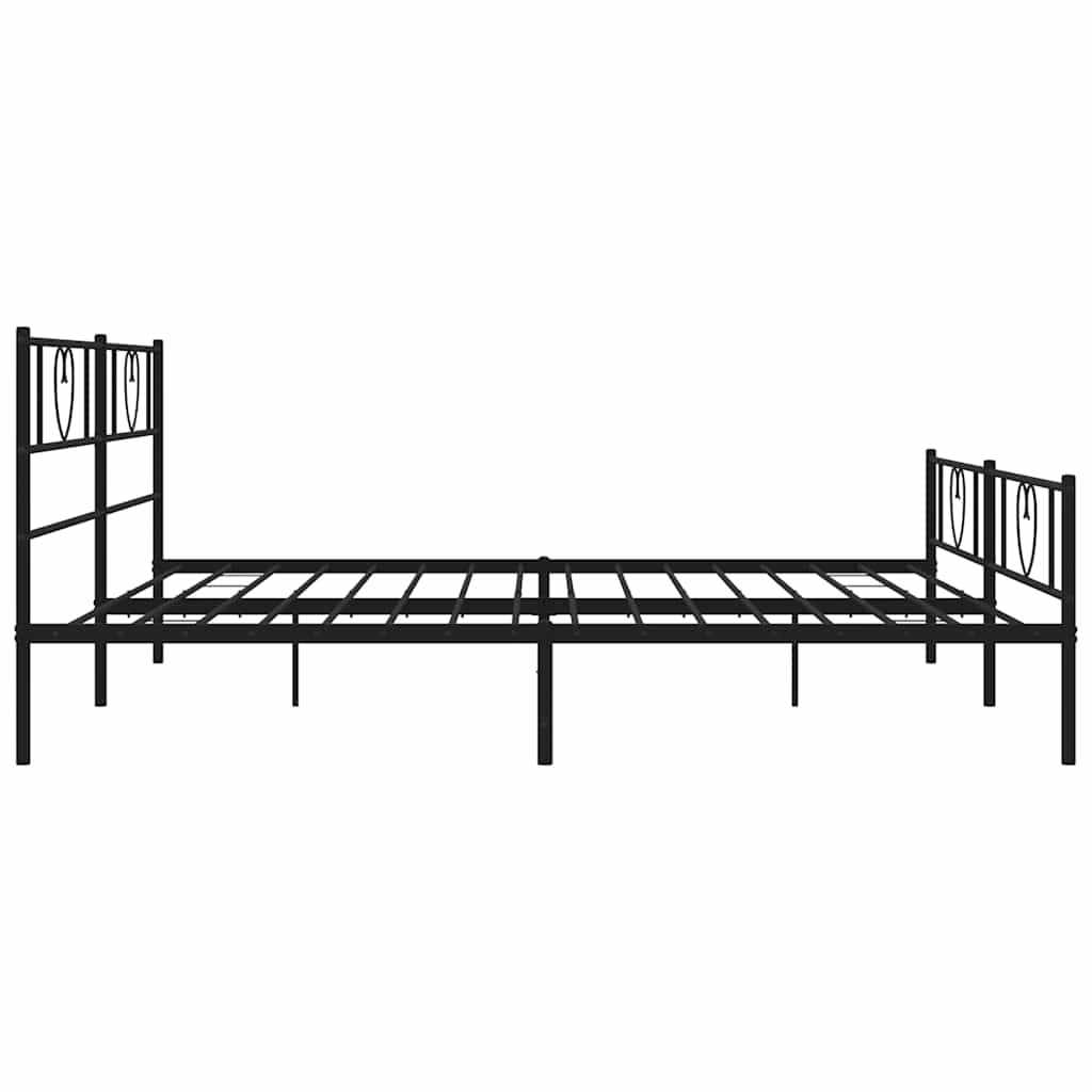 Metalni okvir kreveta uzglavlje i podnožje crni 193x203 cm
