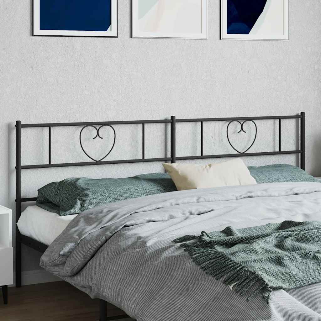 Metalno zamjensko uzglavlje crno 200 cm