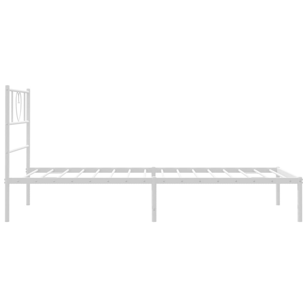 Metalni okvir za krevet s uzglavljem bijeli 80x200 cm