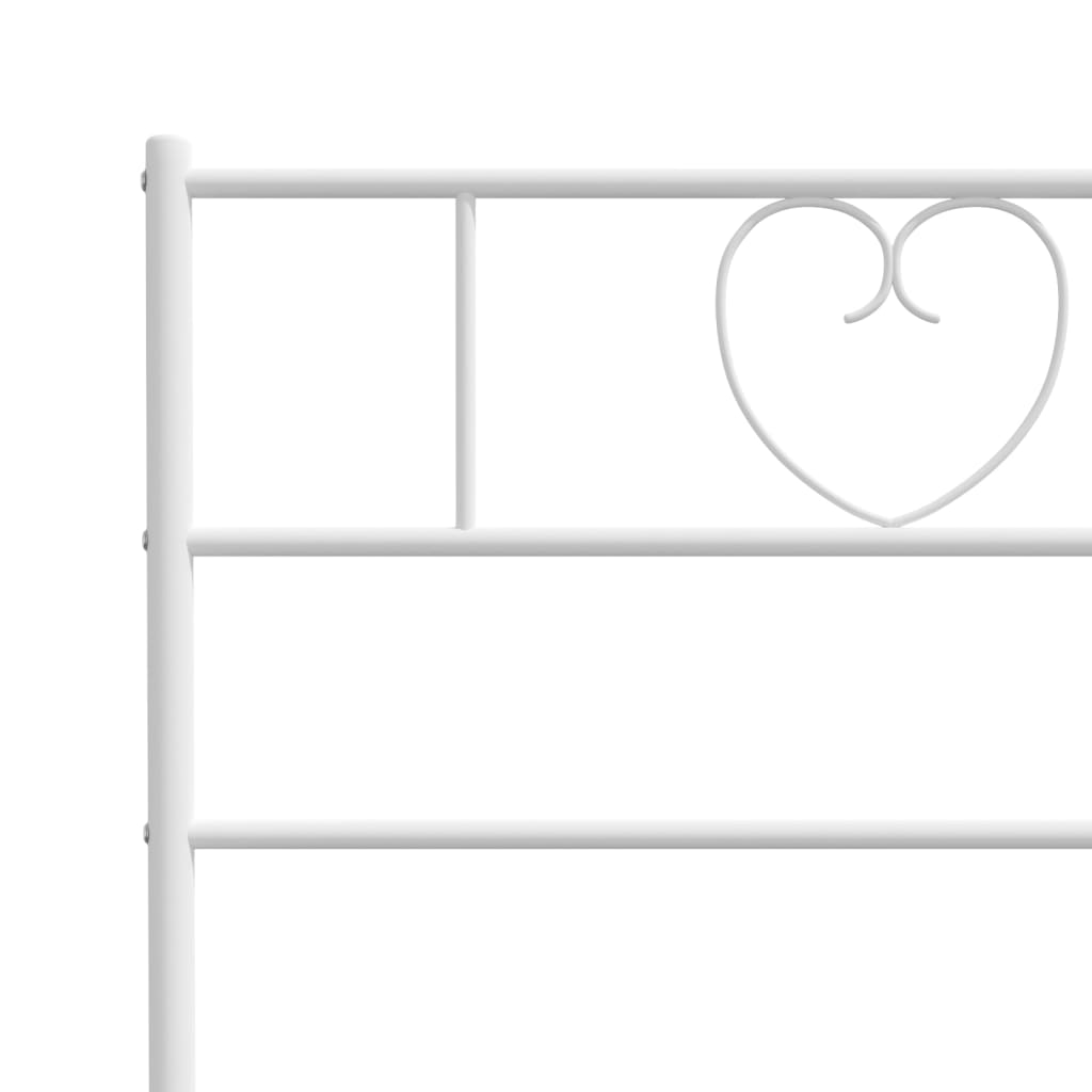Metalni okvir za krevet s uzglavljem bijeli 80x200 cm