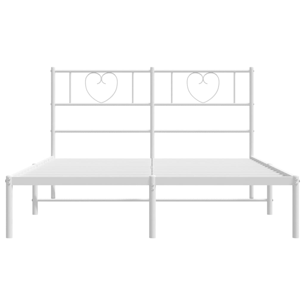 Metalni okvir za krevet s uzglavljem bijeli 120 x 190 cm