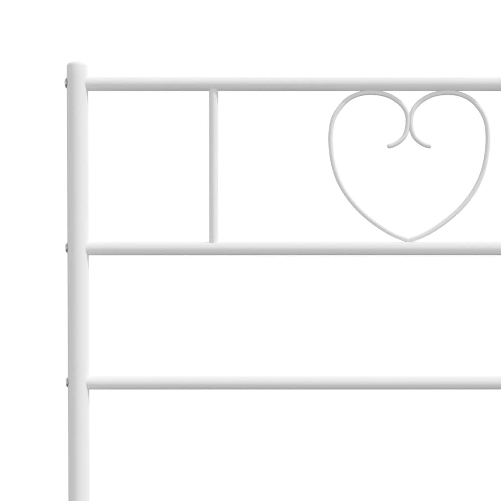 Metalni okvir za krevet s uzglavljem bijeli 150x200 cm