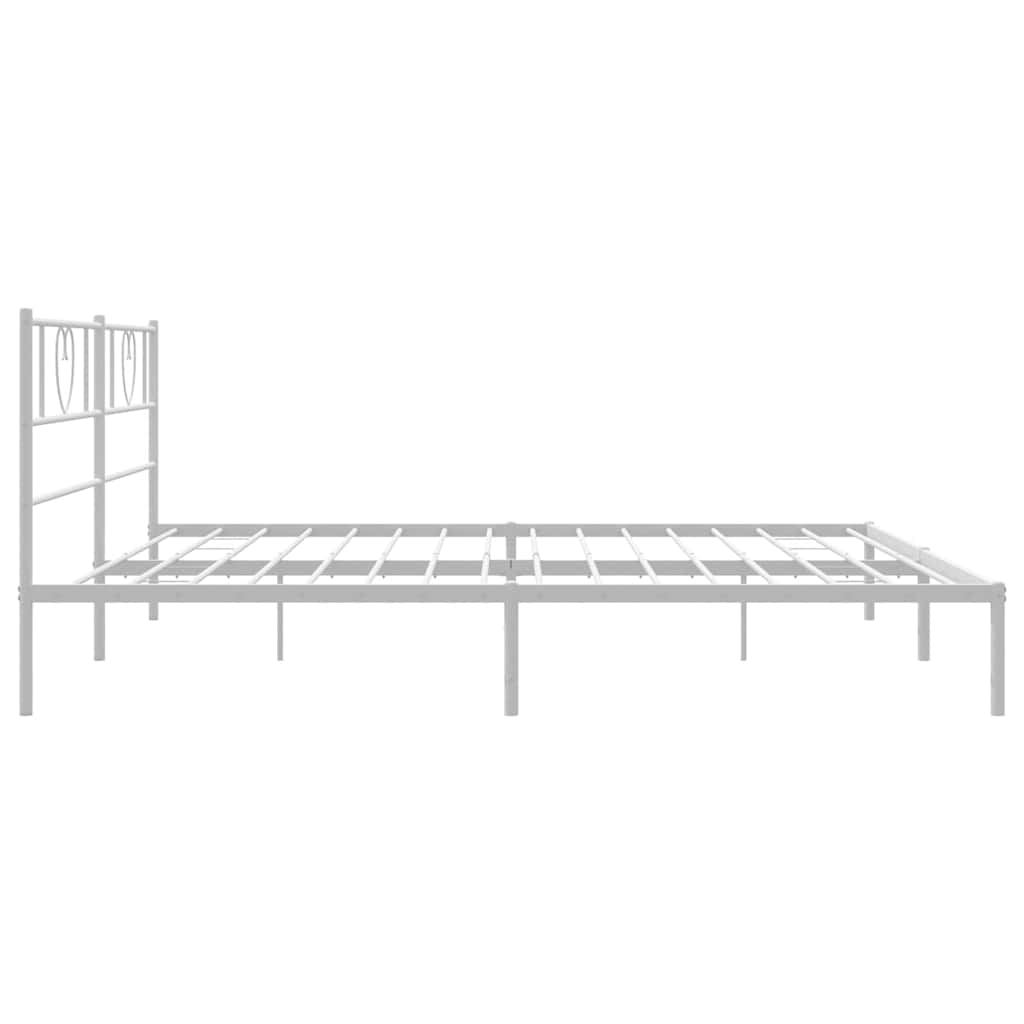 Metalni okvir za krevet s uzglavljem bijeli 180x200 cm