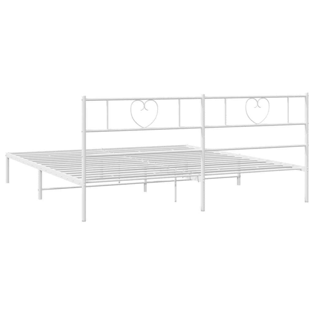 Metalni okvir za krevet s uzglavljem bijeli 180x200 cm