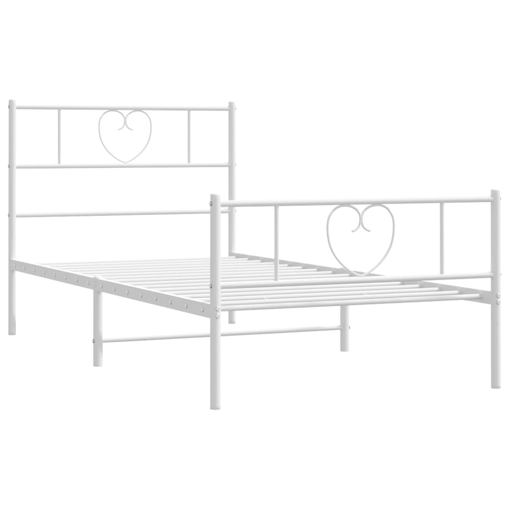 Metalni okvir kreveta uzglavlje i podnožje bijeli 80x200 cm