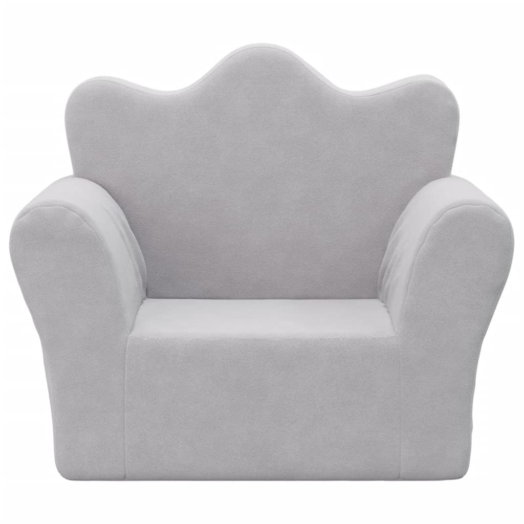 Dječja sofa svjetlosiva od mekanog pliša