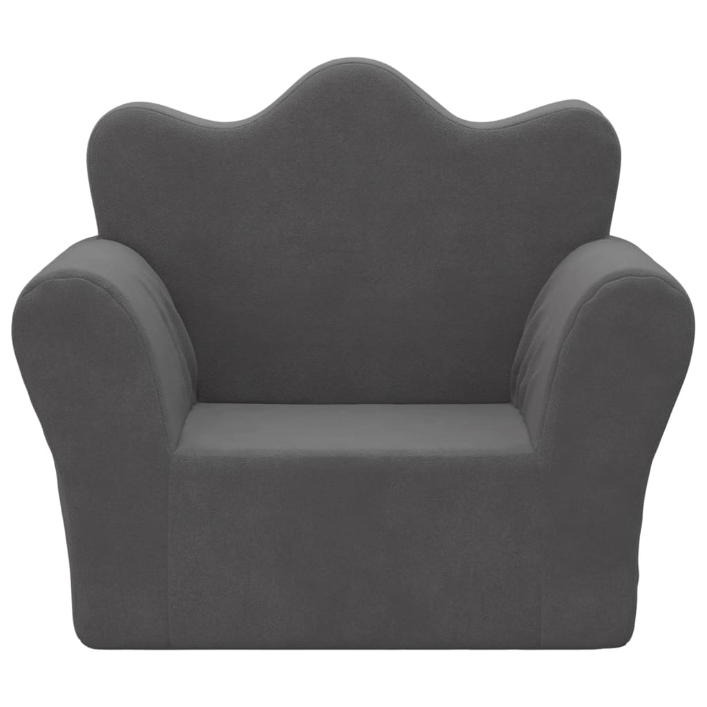 Dječja sofa antracit od mekanog pliša