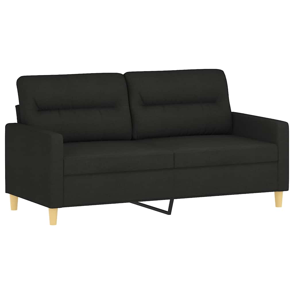 Dvosjed s ukrasnim jastucima crni 140 cm od tkanine