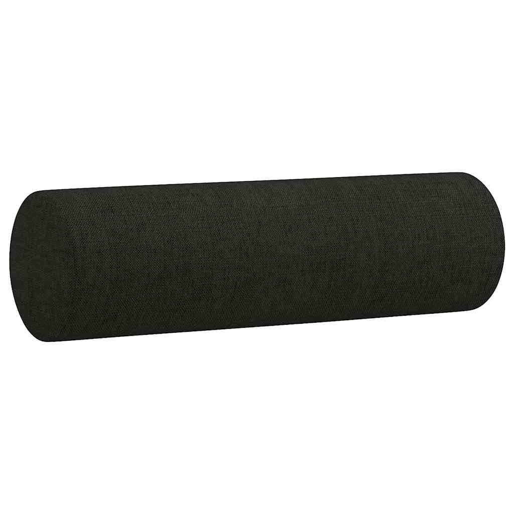 Dvosjed s ukrasnim jastucima crni 140 cm od tkanine