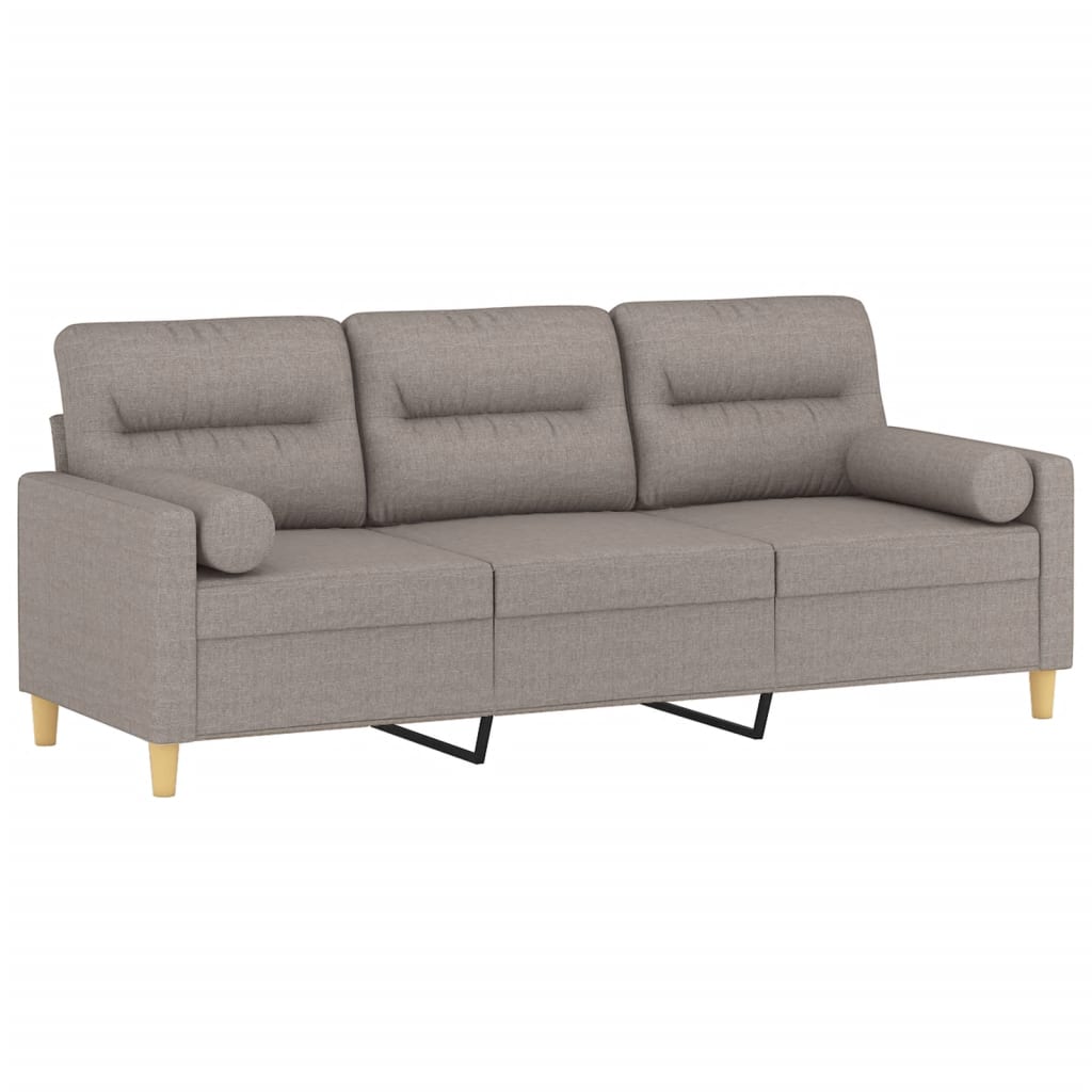 Trosjed s ukrasnim jastucima smeđesivi 180 cm od tkanine