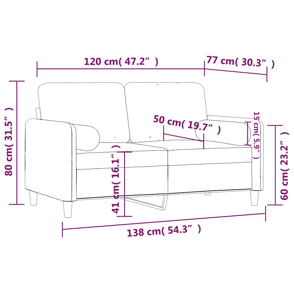 Dvosjed s ukrasnim jastucima tamnozeleni 120 cm baršunasti