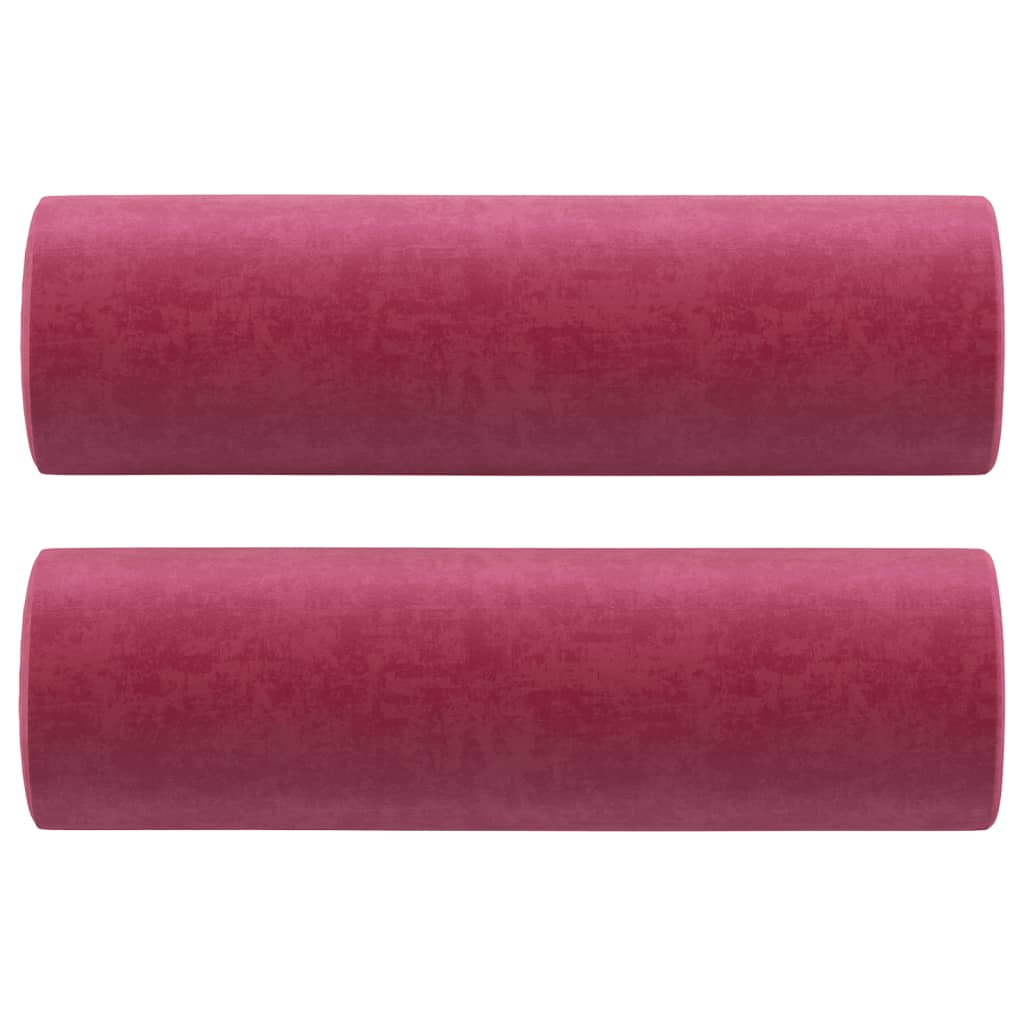 Trosjed s ukrasnim jastucima boja vina 180 cm baršunaste