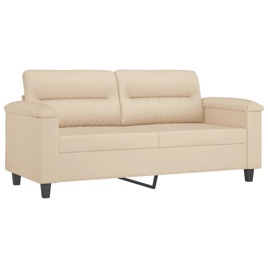 Dvosjed s jastucima krem 140 cm od mikrovlakana