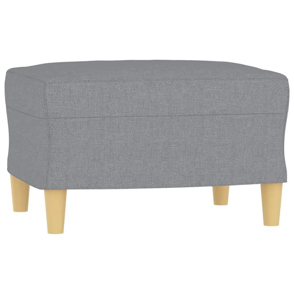 Fotelja s tabureom svjetlosiva 60 cm od tkanine