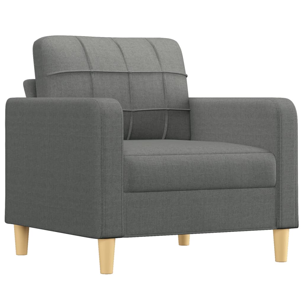 Fotelja s tabureom tamnosiva 60 cm od tkanine
