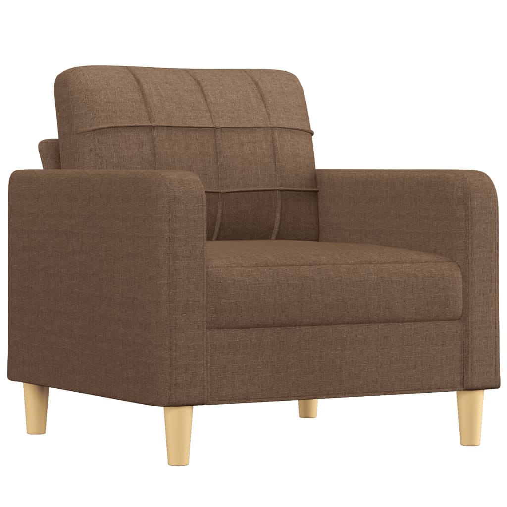 Fotelja s tabureom smeđa 60 cm od tkanine