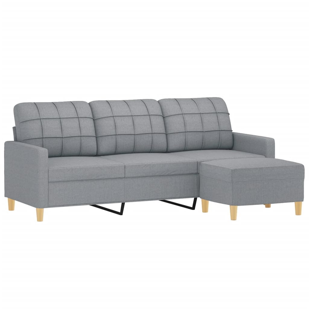 Trosjed s tabureom svjetlosivi 180 cm od tkanine