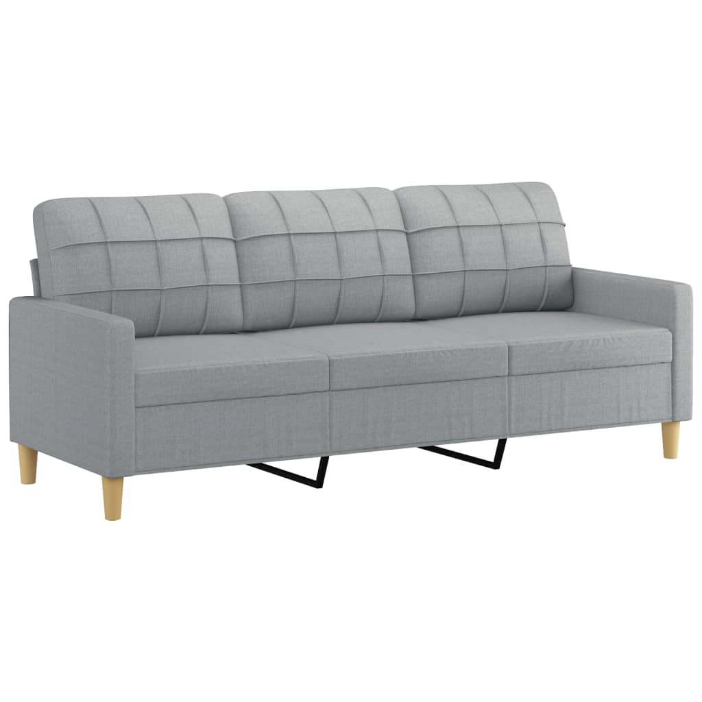 Trosjed s tabureom svjetlosivi 180 cm od tkanine