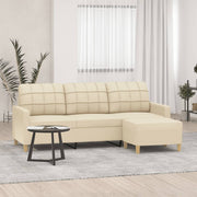 Trosjed s tabureom krem 180 cm od tkanine