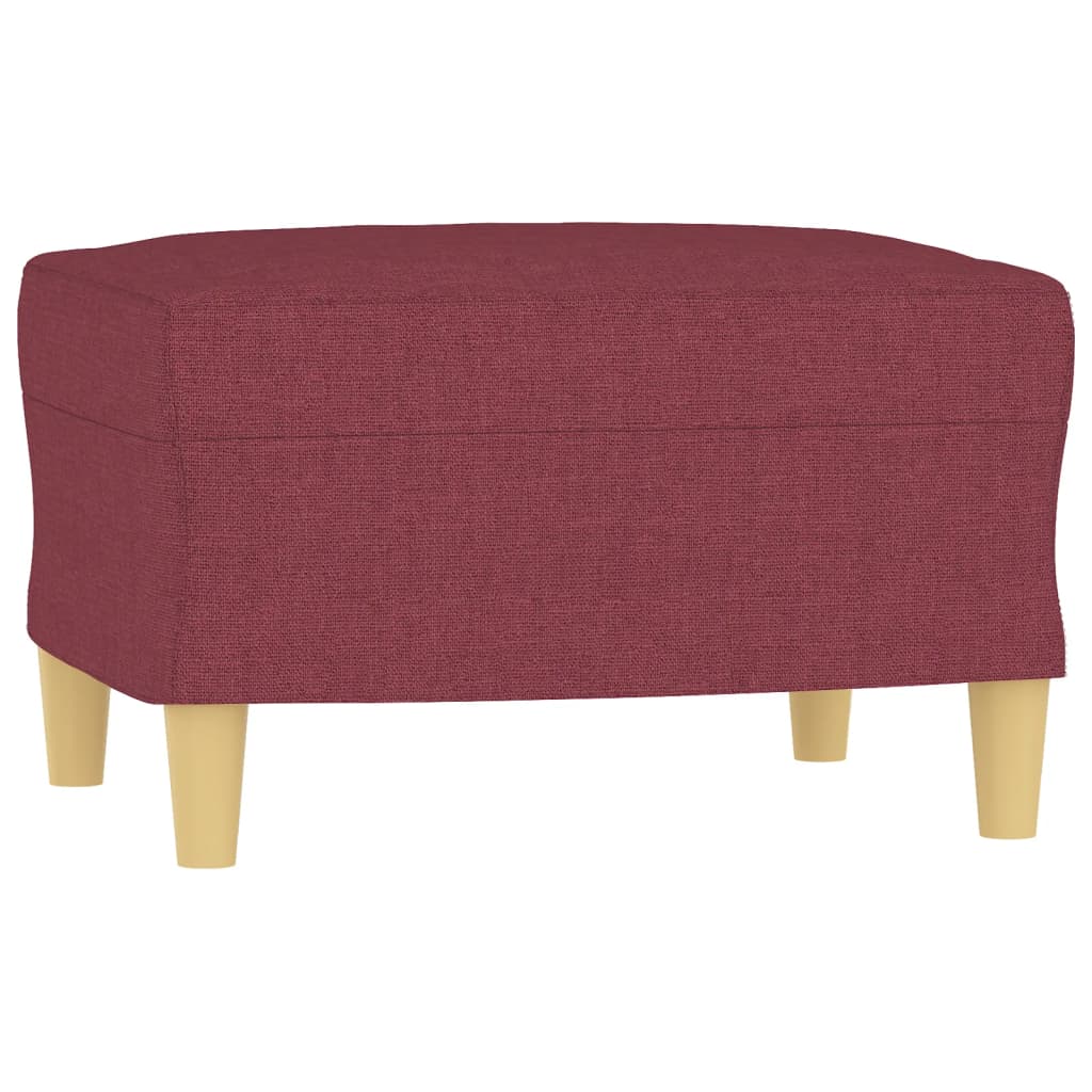 Trosjed s tabureom crvena boja vina 180 cm od tkanine
