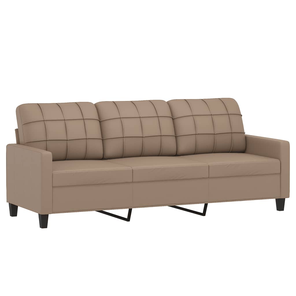 Trosjed s tabureom boja cappuccina 180 cm od umjetne kože