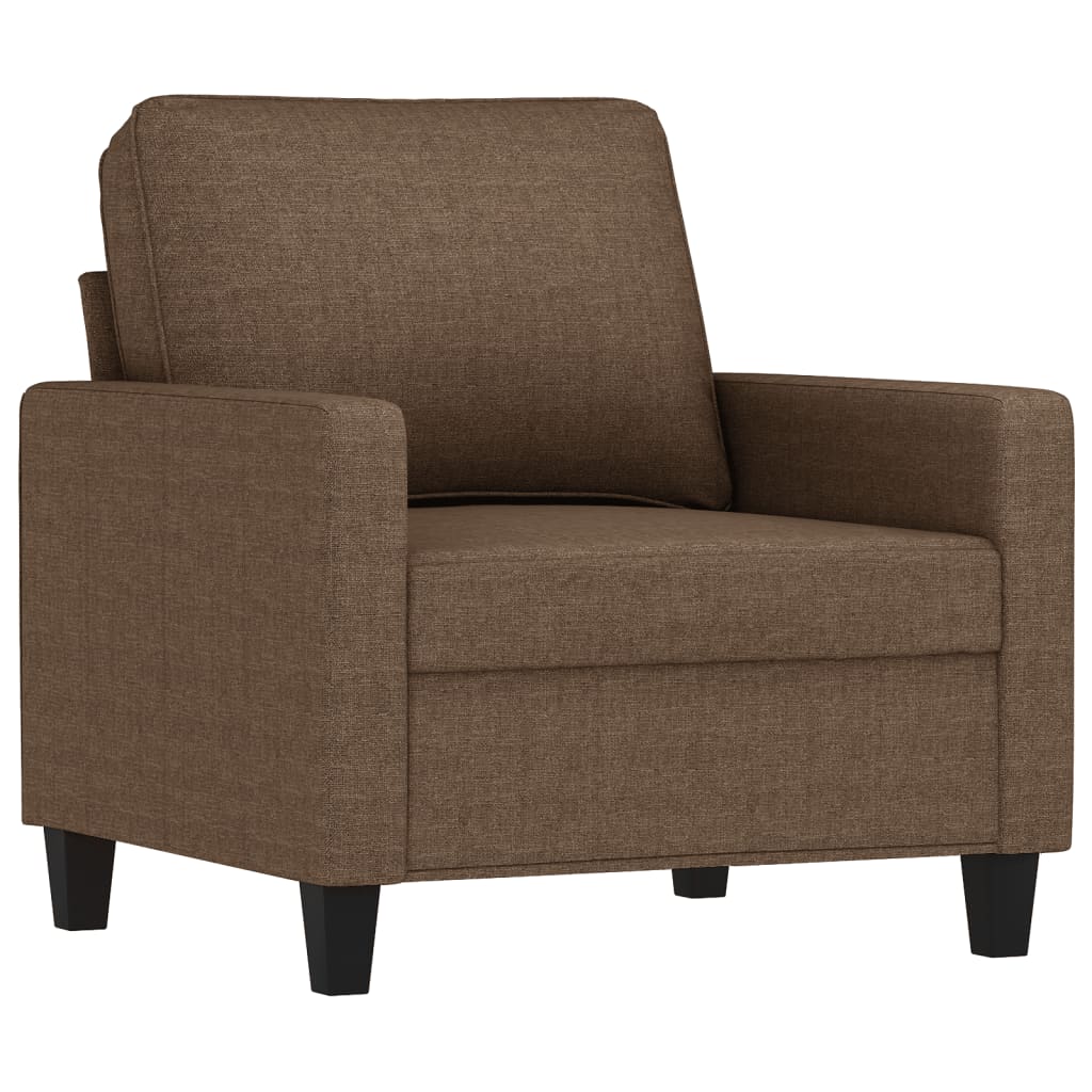 Fotelja s tabureom smeđa 60 cm od tkanine